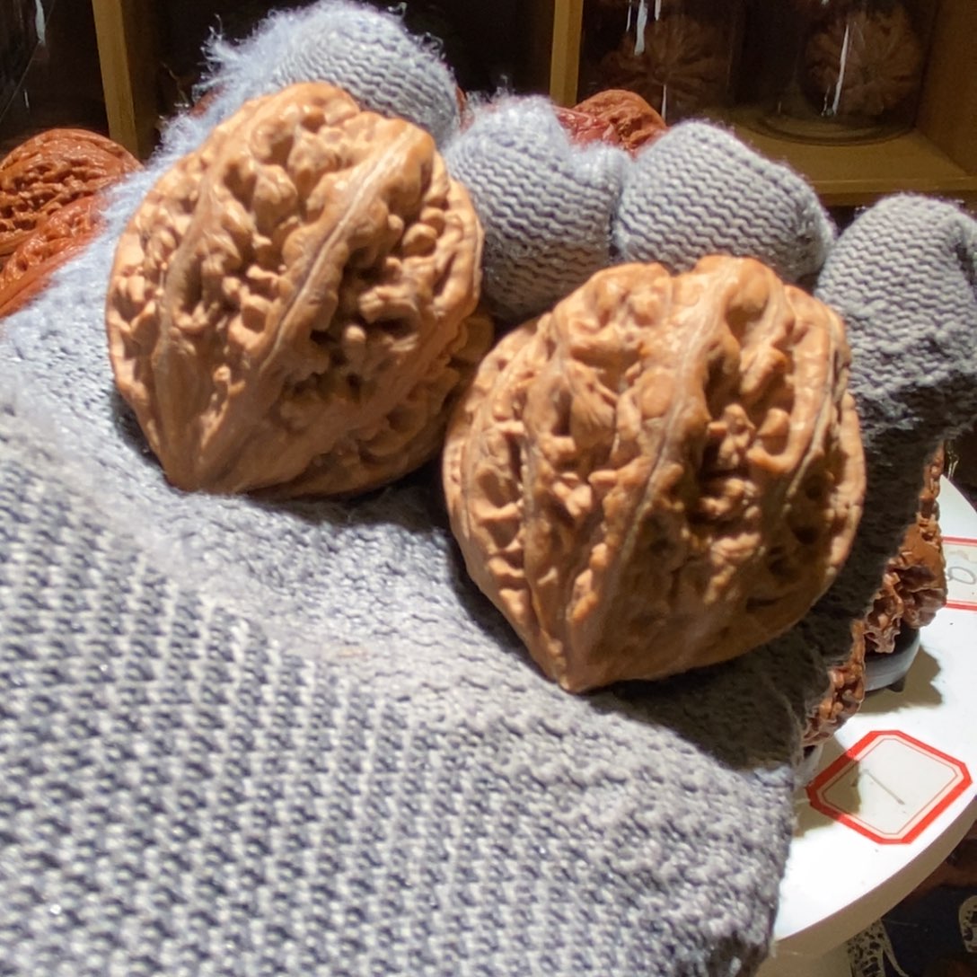 独***生吊坠文玩核桃麦穗虎头王