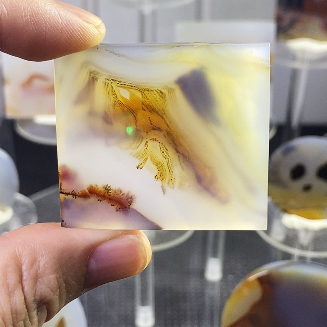 合成碳硅石非金属时尚图纹画面石饰品