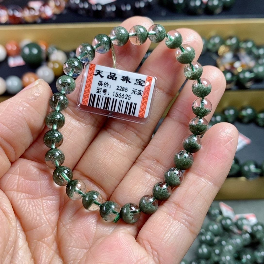 水晶手链未镶嵌南***?绿幽灵手链156625