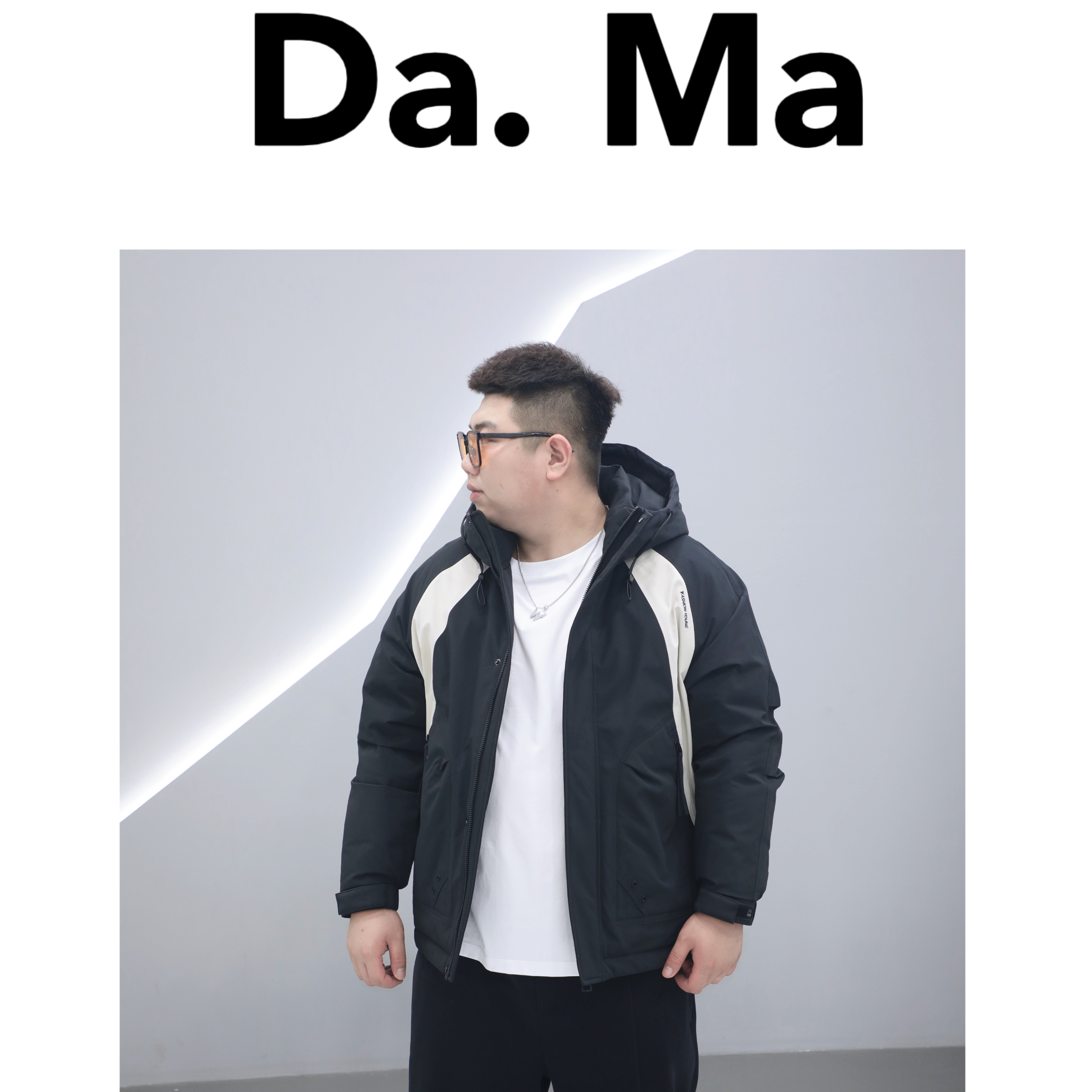 大码男装 冬季加厚 保暖 拼接色 防寒服3903