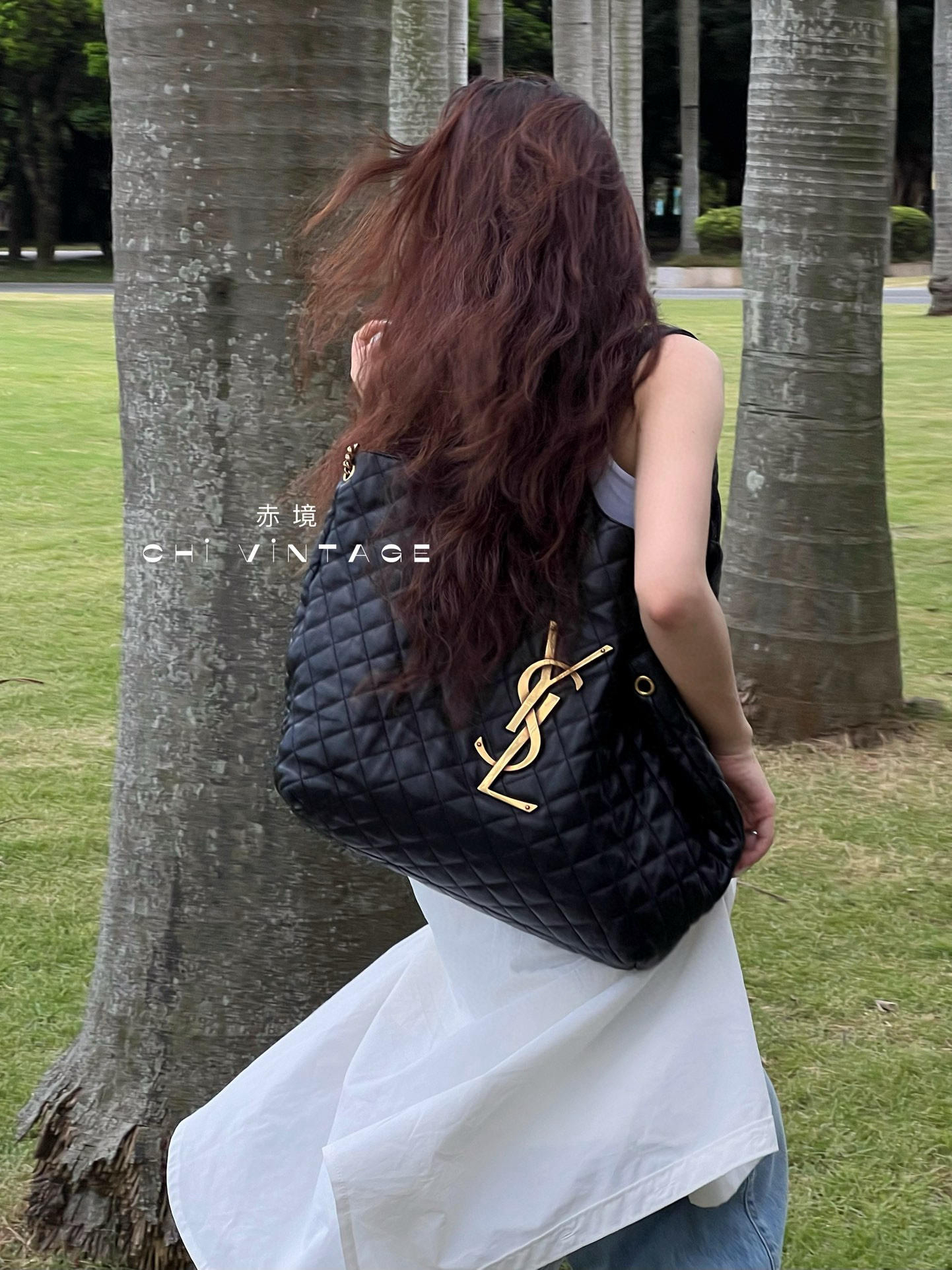 95新 YSL/圣罗兰 5215 黑色icare单肩包大号