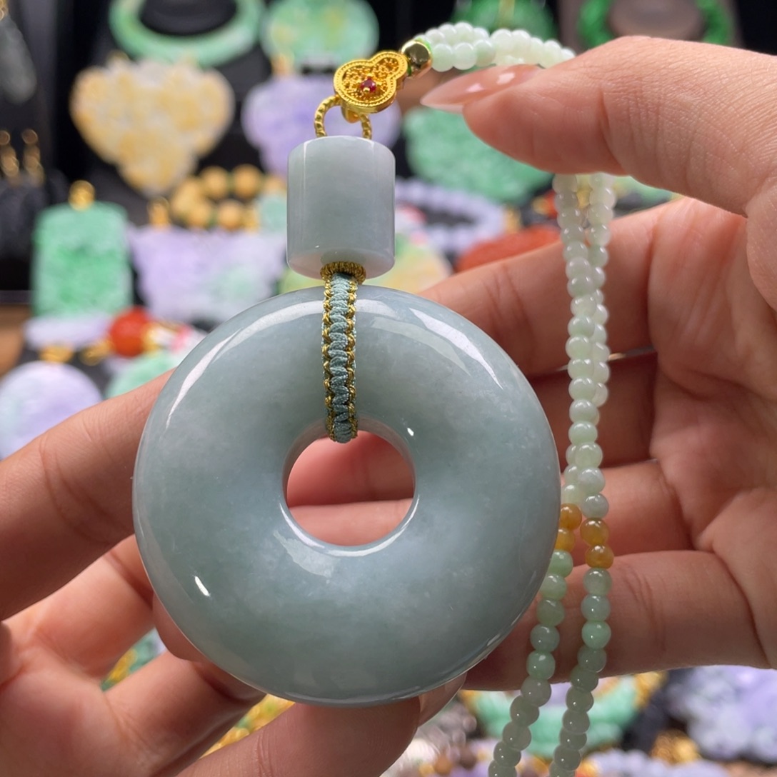 翡翠未镶嵌颈饰代编织