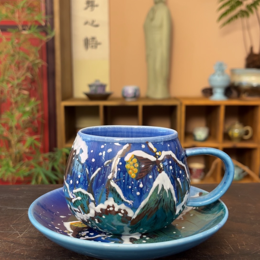 杯柴烧手工手绘陶瓷