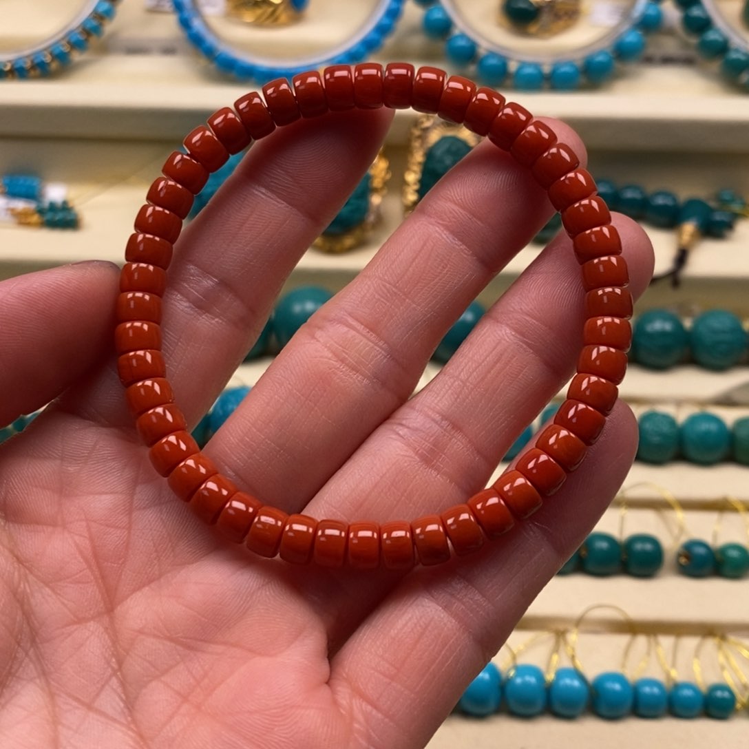 南红玛瑙珠宝奇石未镶嵌直径5.7直切单圈