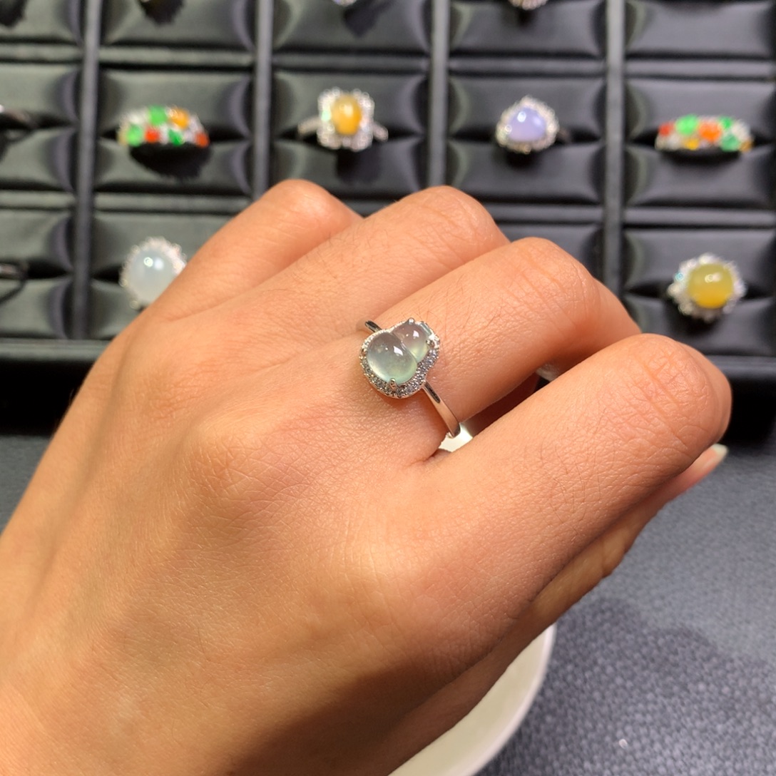 翡翠银S925镶嵌戒指