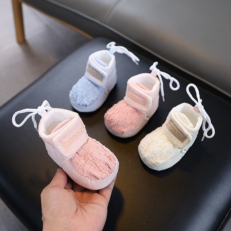 婴儿鞋绉布宝宝春秋学步鞋防滑不掉袜0-6-8月1岁男女小童外穿软底