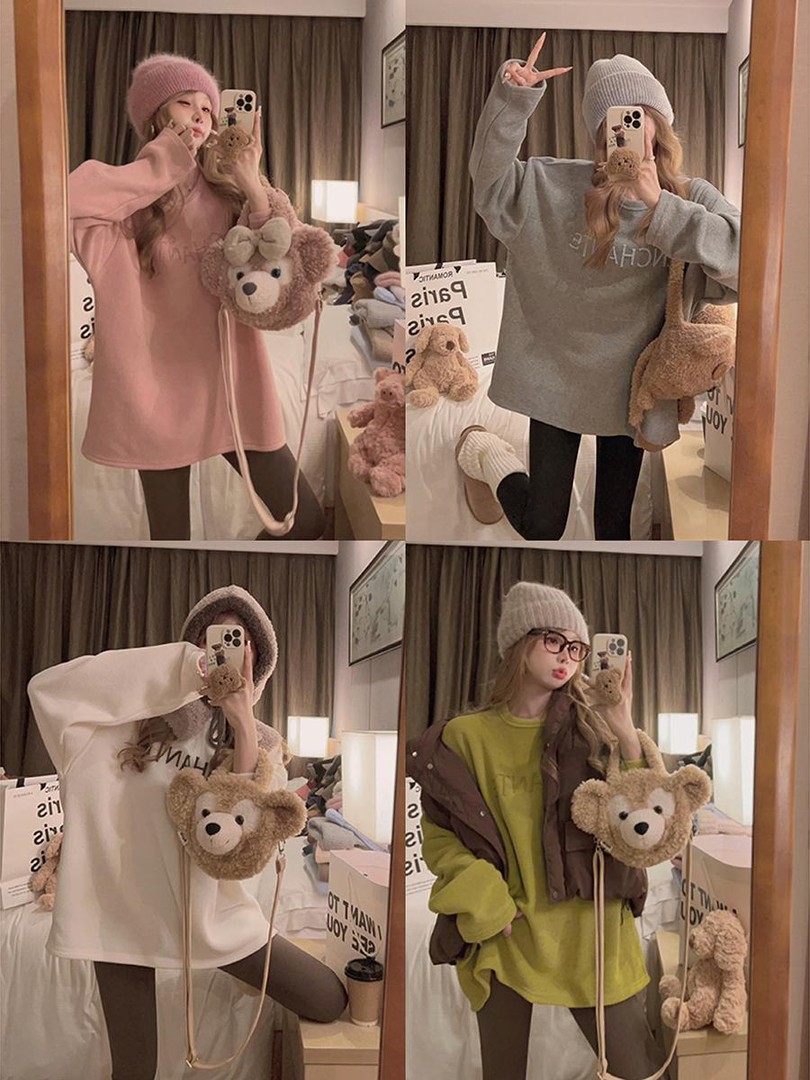 软糯奶fufu云芙绒米色加绒加厚打底衫女冬韩系宽松内搭上衣T恤ins