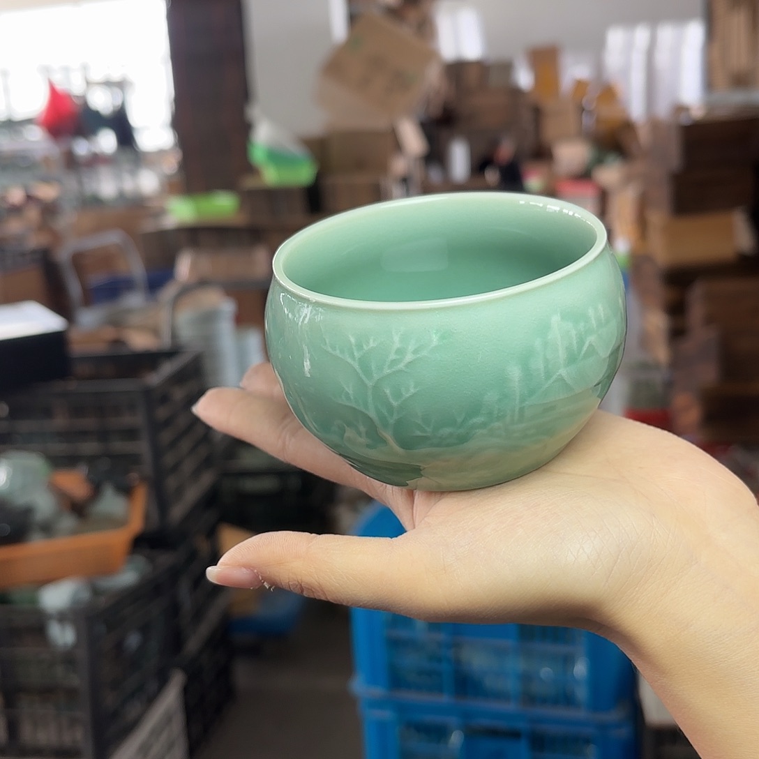龙泉云间青瓷小米茶器
