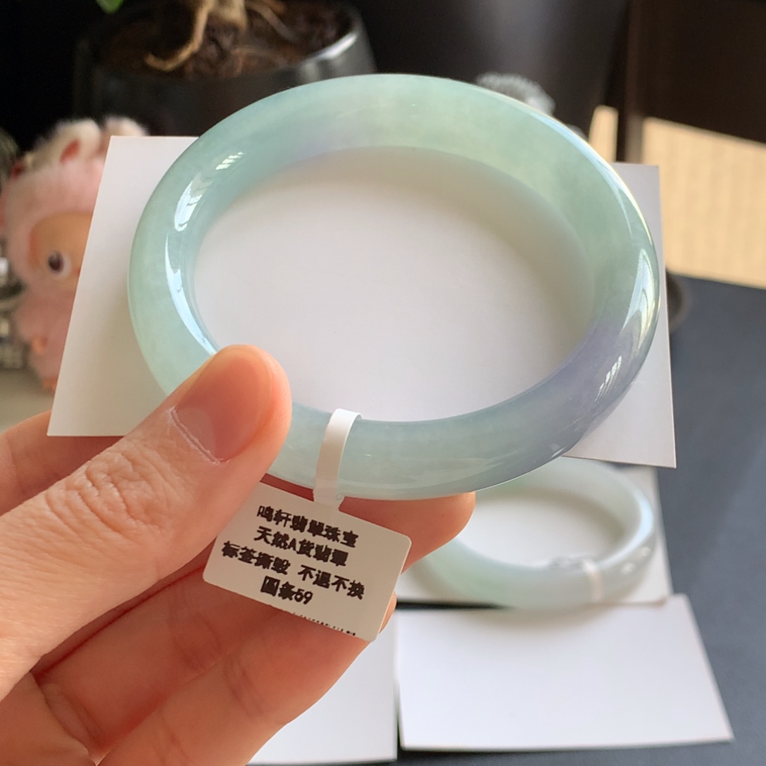 我****翡翠未镶嵌手镯圆条59