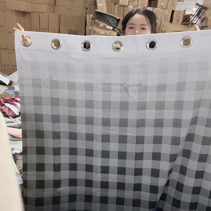 130*160黑白灰窗帘发一对