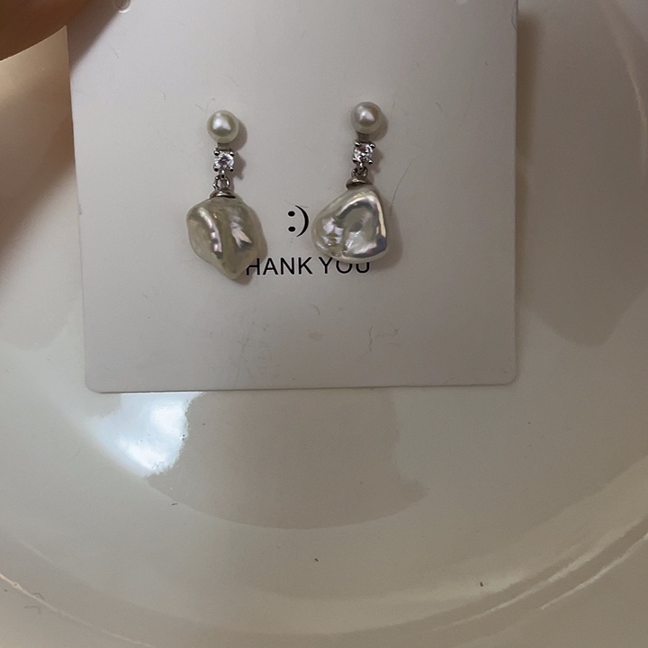 银S925镶嵌淡水珍珠耳饰
