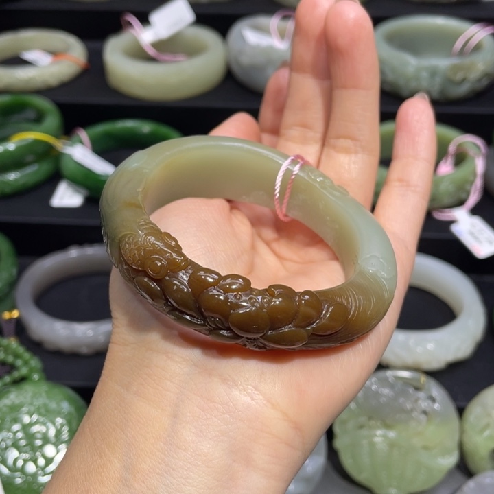 和田玉手镯54+圈口 编号59未镶嵌