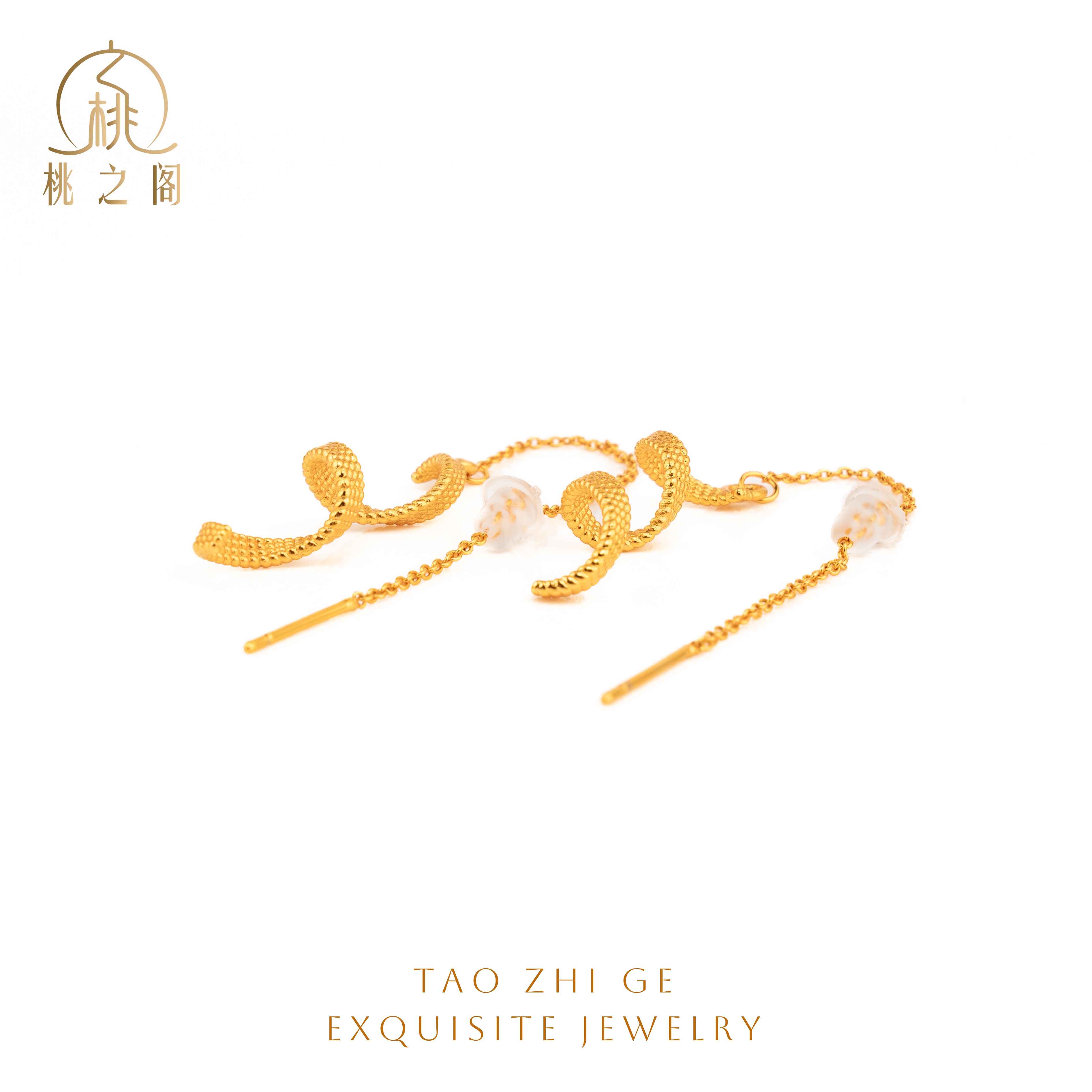 铜合金耳饰 螺旋纹耳线XE1001