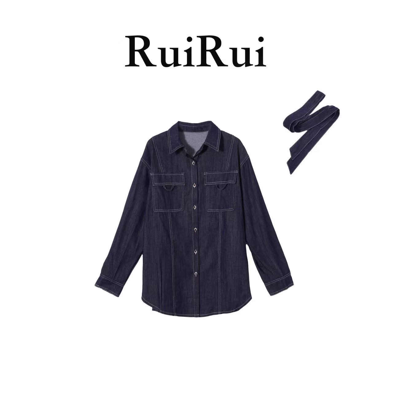 RUIRUI瑞25ss早秋日常通勤牛仔宽松衬衫SY1101R