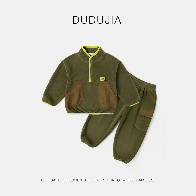 [抗静电科技]儿童套装嘟嘟家秋季双面绒男童衣服女童T5CTZ039童装