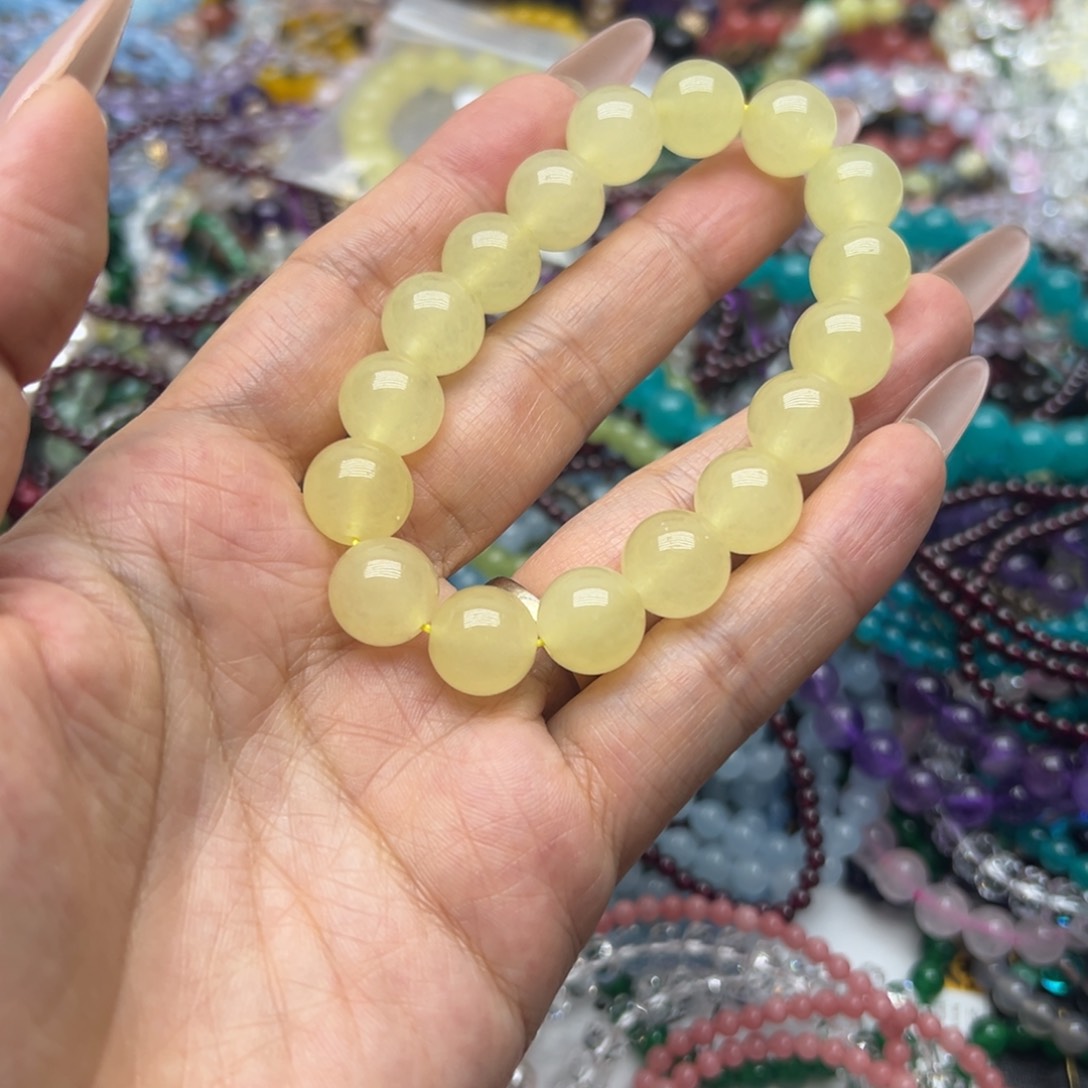 烟晶手链未镶嵌柠檬黄12