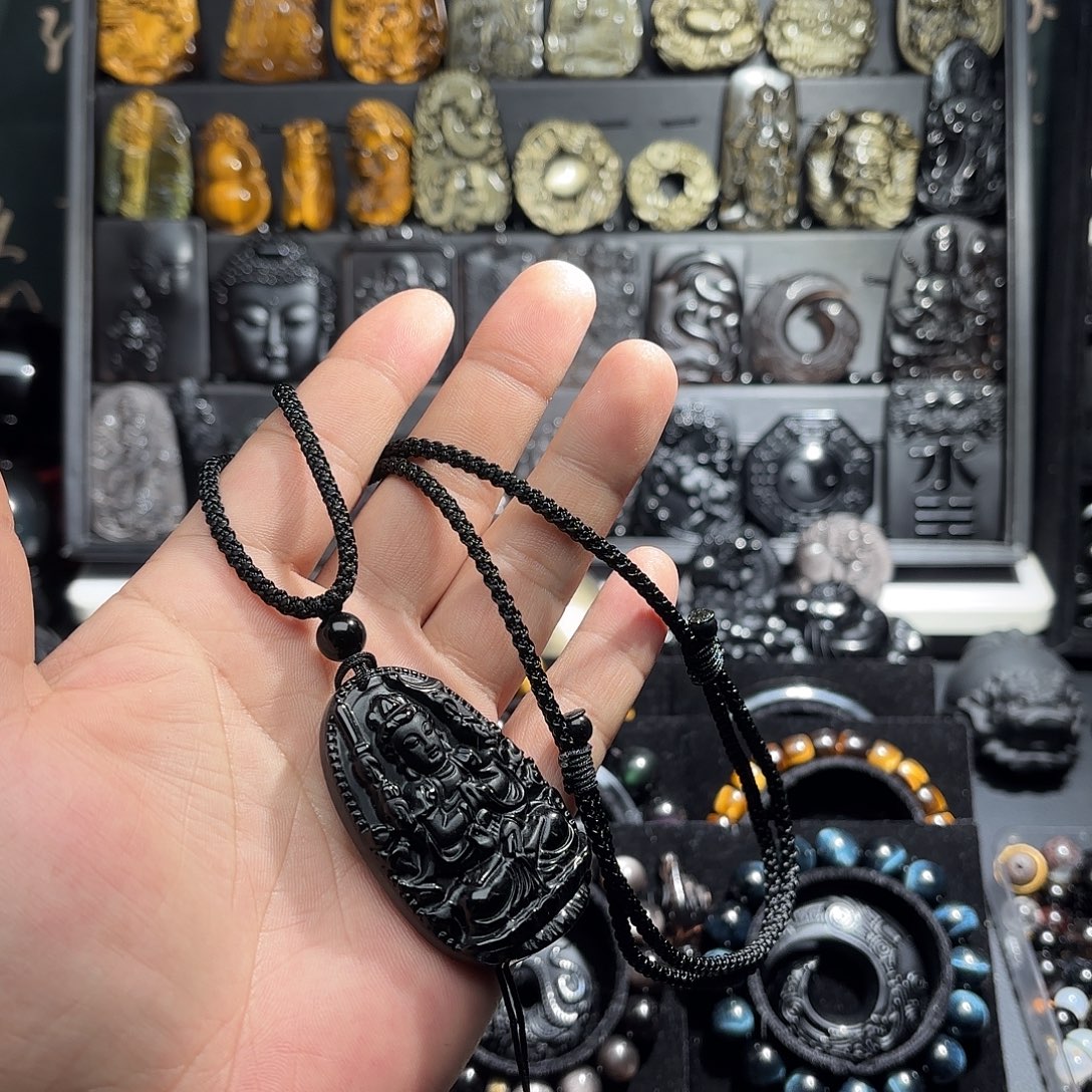 啤***啡黑曜岩未镶嵌手链