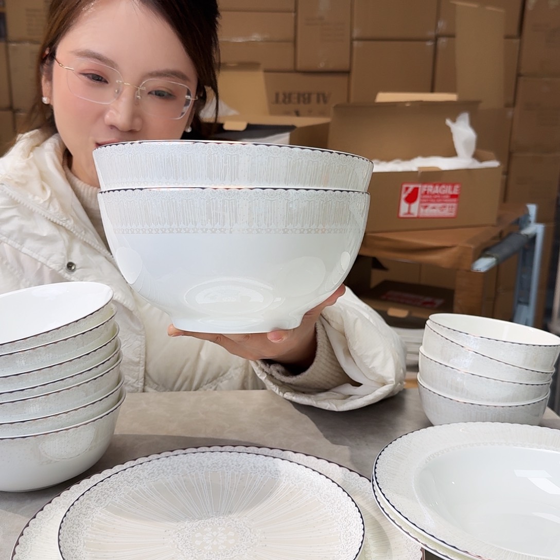 骨瓷大娃碗 高骨8英寸大碗20厘米2只