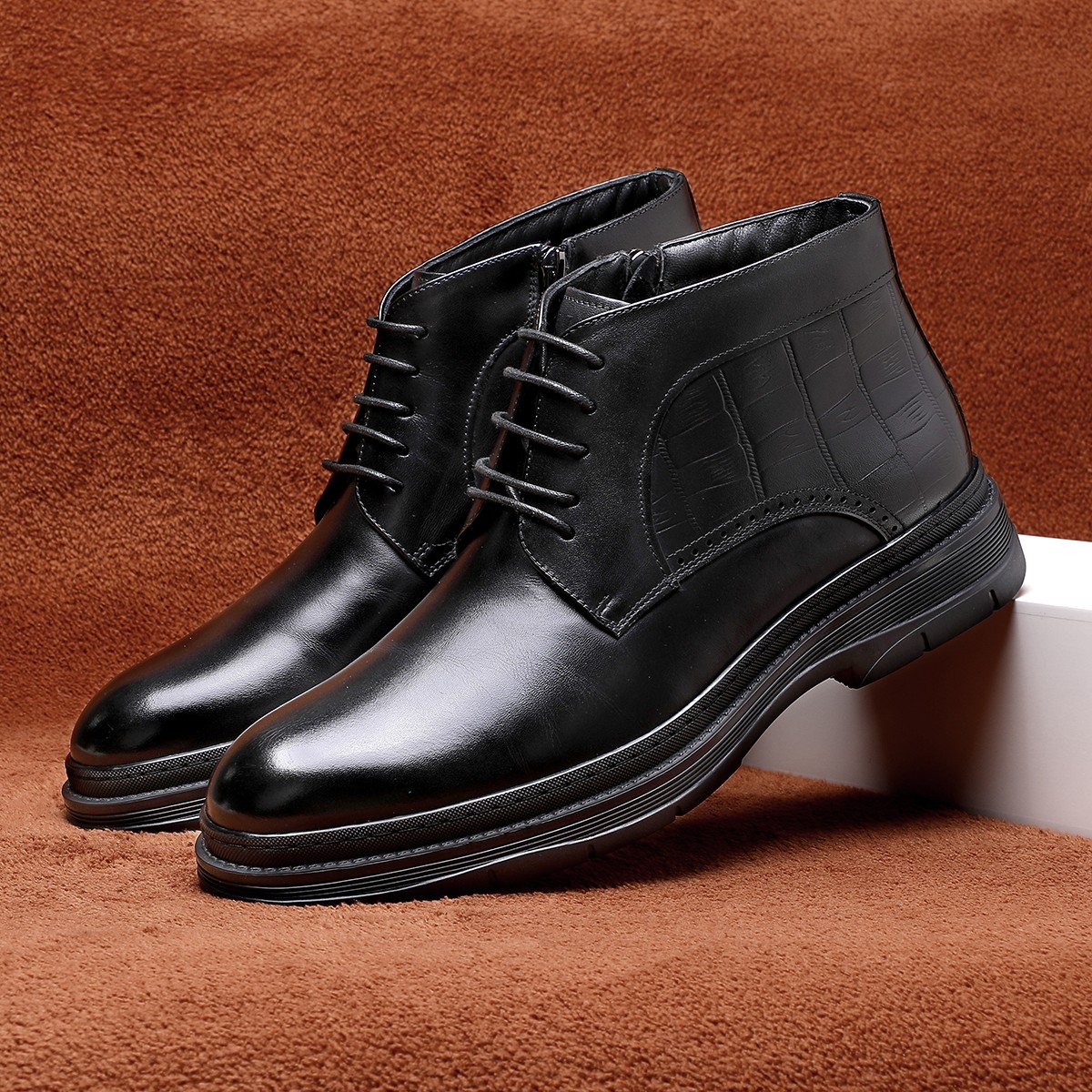 K025-加绒纯色商务休闲鞋高帮商务风冬季英伦214594500