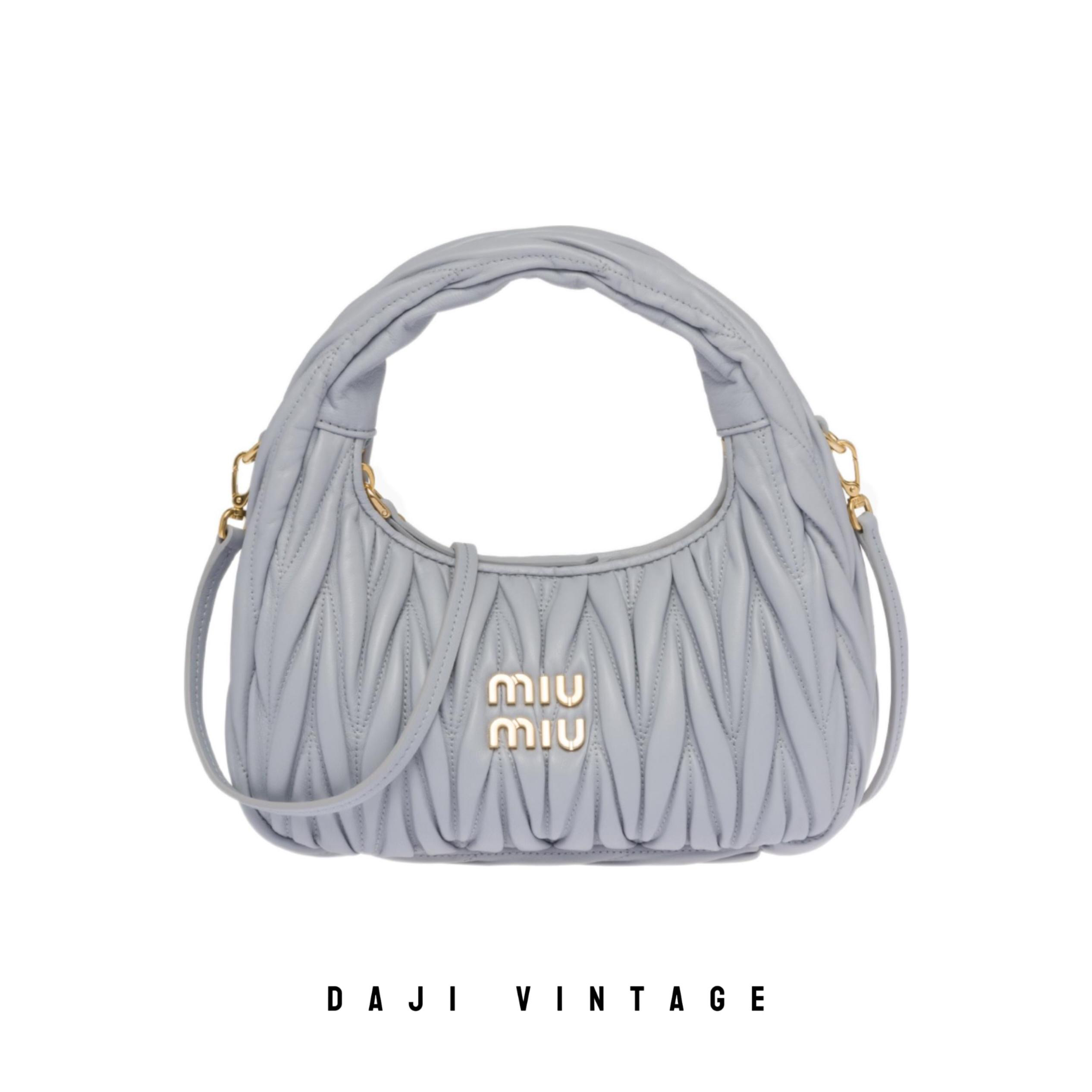 95新 MIU MIU/缪缪 大吉一店/褶皱hobo斜挎包