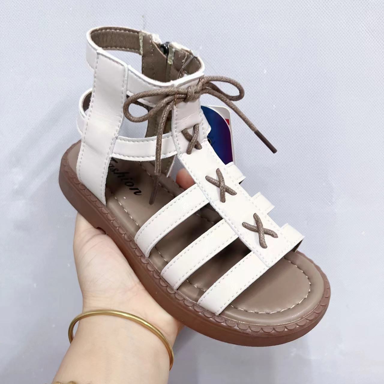 女宝中大童夏季新款罗马凉鞋休闲凉鞋23112（北东）