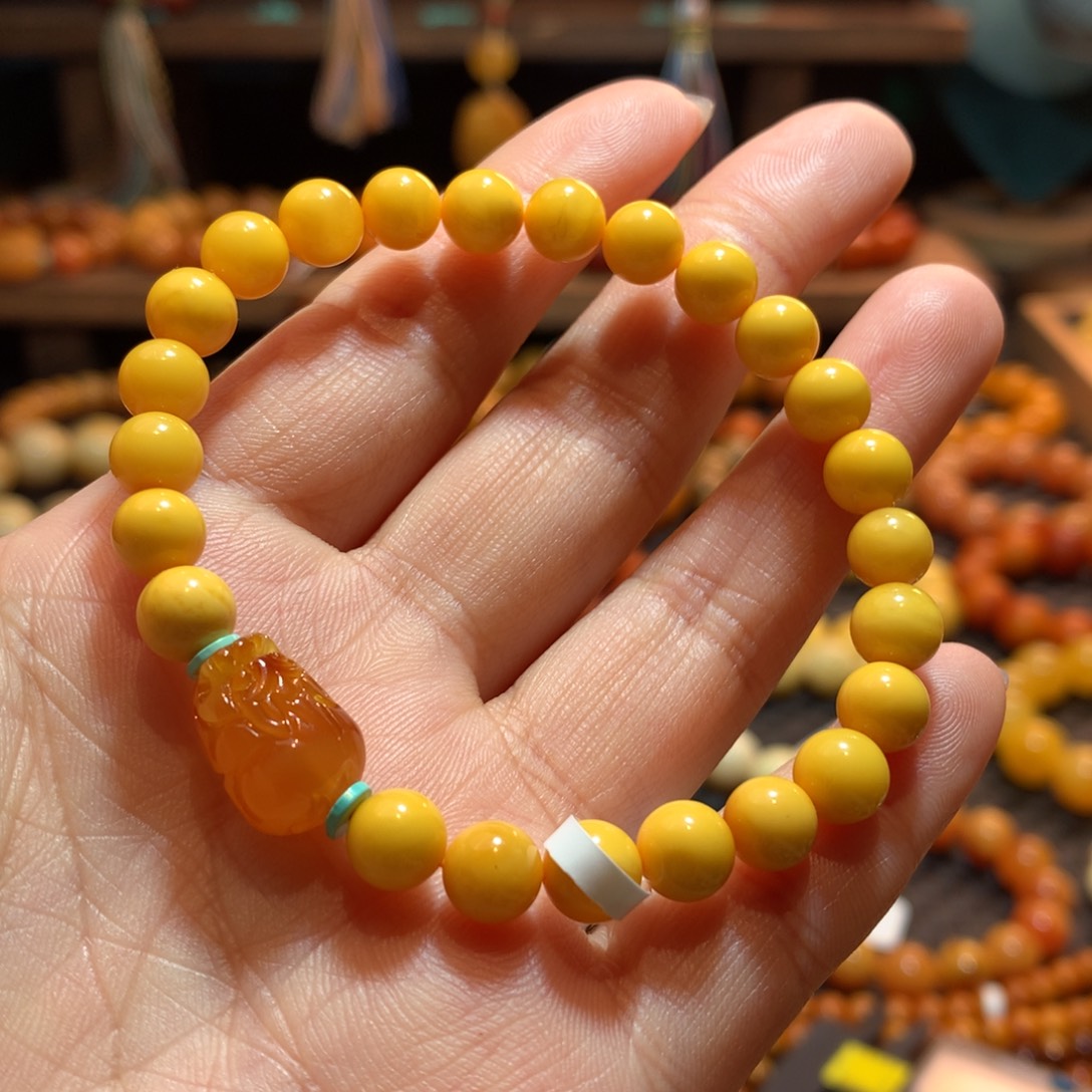 蜜蜡未镶嵌手串蜜蜡手串