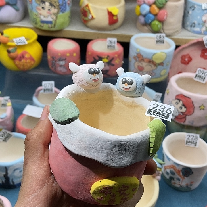 红陶236 接图定制 手工盆