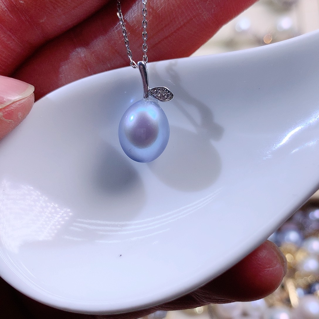 淡水珍珠吊坠(赠链)银S925镶嵌