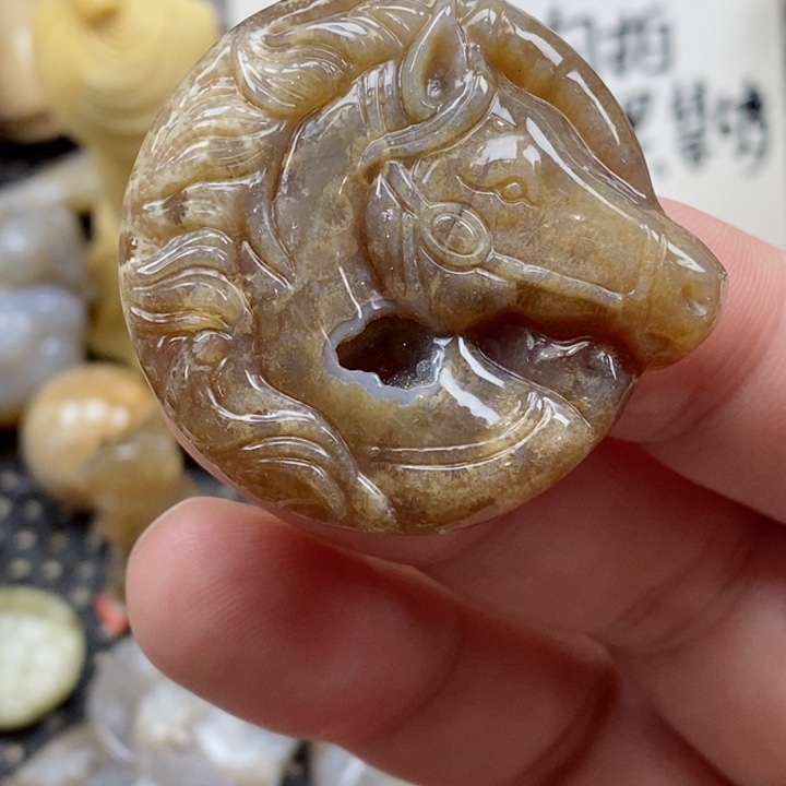 颈饰未镶嵌硅化珊瑚（珊瑚玉）