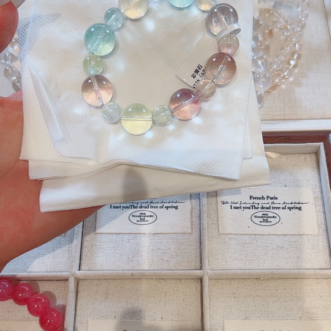 酥***葉水晶手链未镶嵌48小时鉴赏