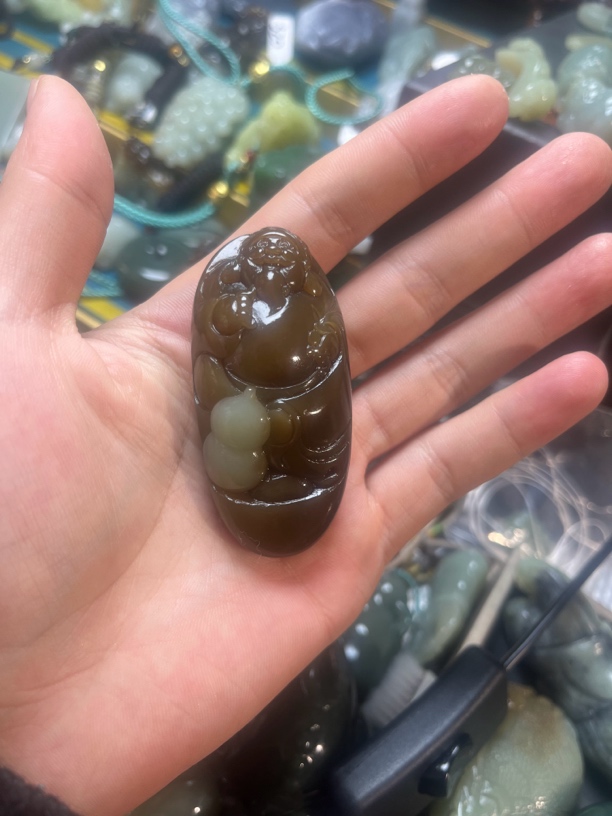 和田玉财神吊坠挂件