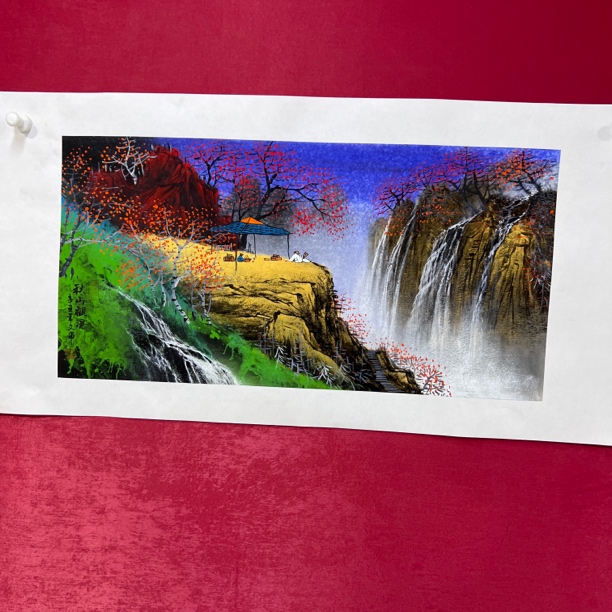 李文军教授两平尺山水画