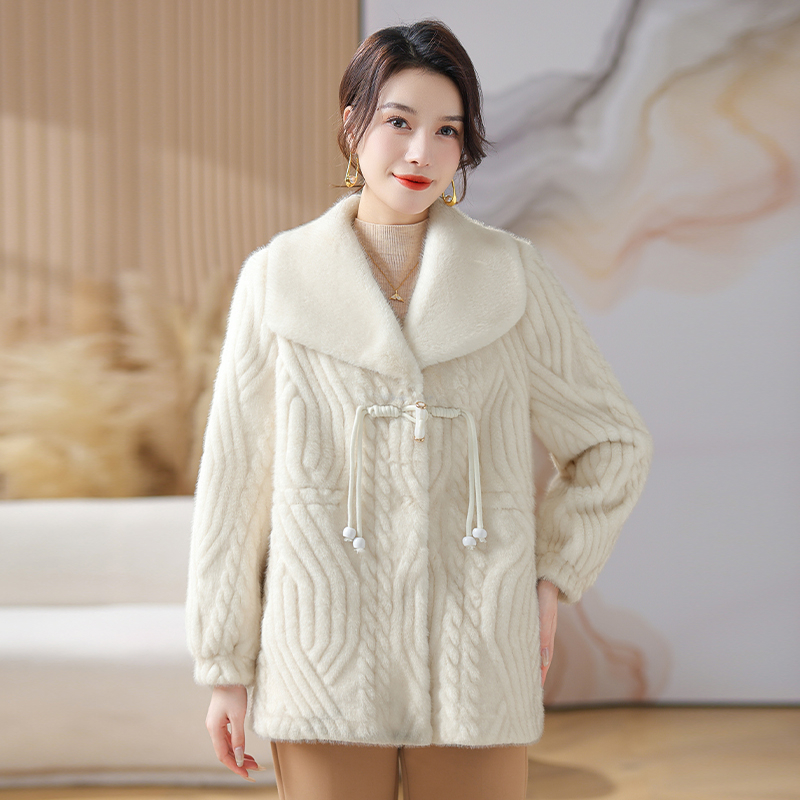 【安排发顺丰】2025新款北极貂皮毛一体高奢外套气质百搭C2034