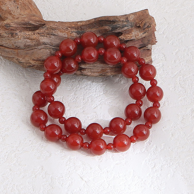 玛瑙手串 许我耀眼赵露思同款爆款双圈复古玛瑙手串手链