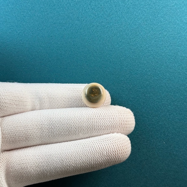 D34-08天然猛犸牙 精品蓝眼睛圆珠13mm支持复检假一罚十