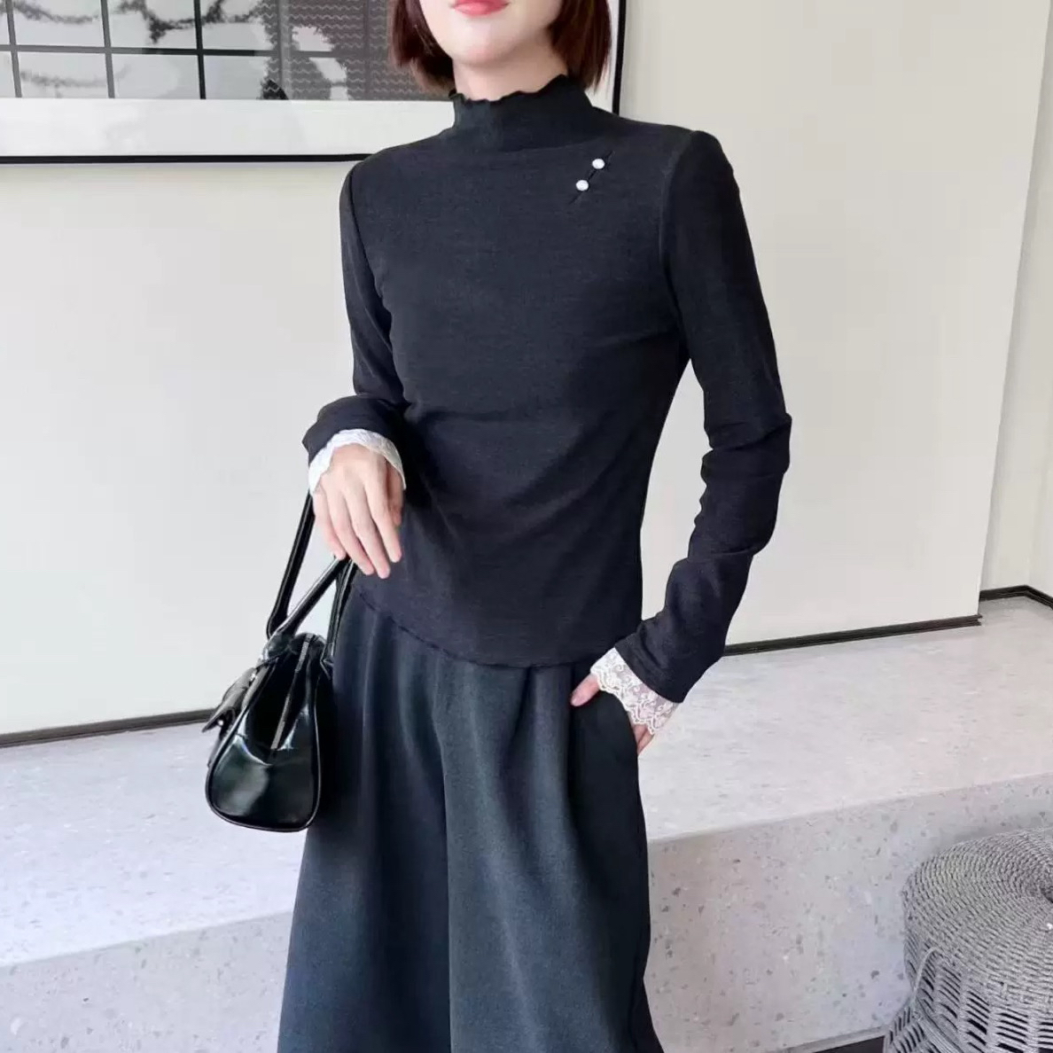 8662冬季新款时尚百搭气质打底衫