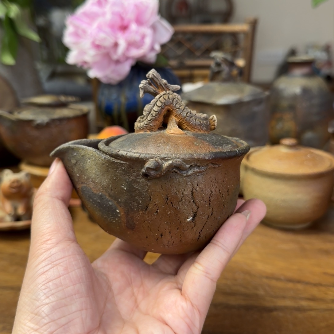 铃木黄弌备前烧典藏小白龙宝瓶福利一口价