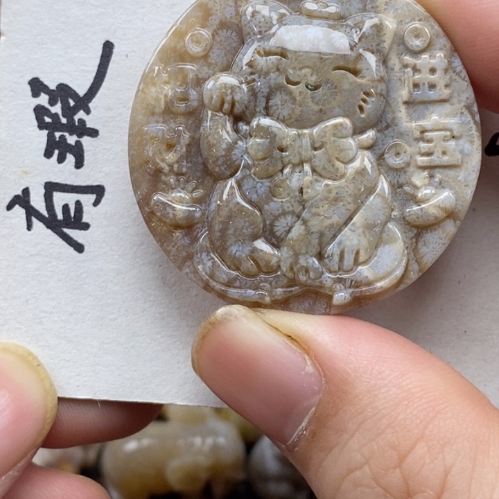 硅化珊瑚（珊瑚玉）未镶嵌颈饰