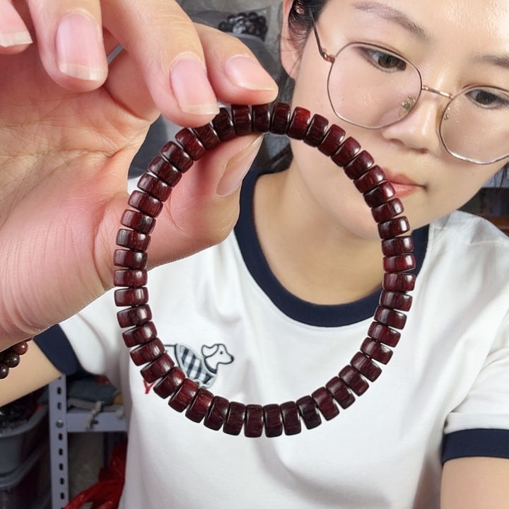 檀香紫檀（小叶紫檀）小叶紫檀要片珠