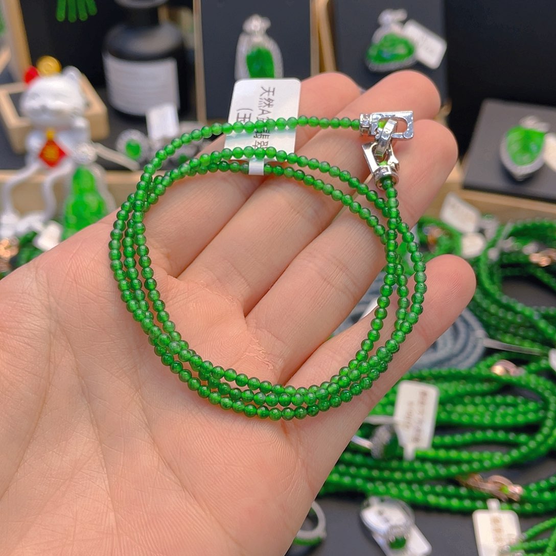 翡翠手链未镶嵌项链卡2.5