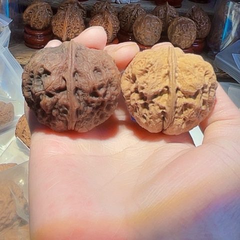 把件文玩核桃老款鼻烟壶阴阳对46