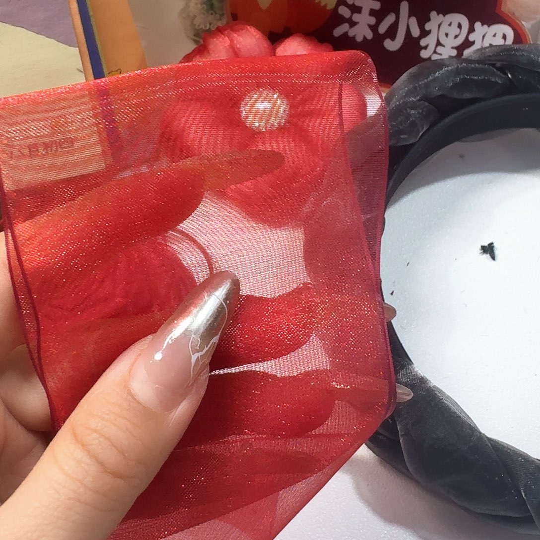 沫小狸狸红色欧根纱5米