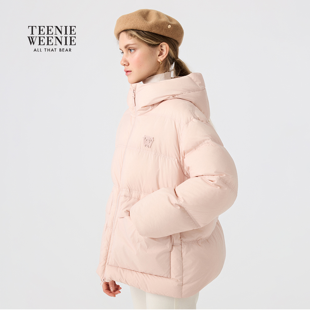 TeenieWeenie小熊羽绒服女装25冬季保暖连帽羽绒外套TTJD258T03W