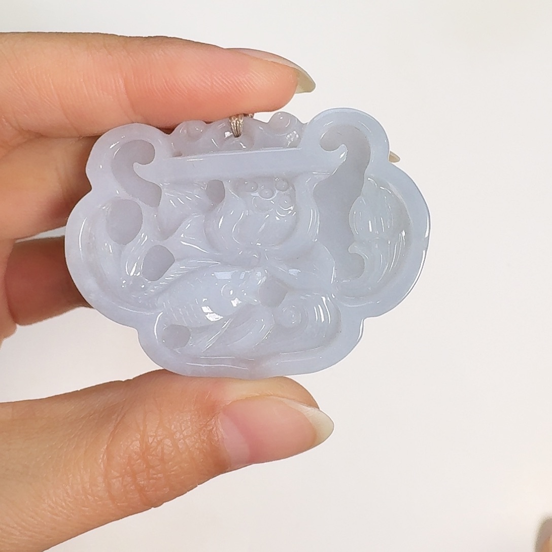 翡翠颈饰未镶嵌如意平安锁