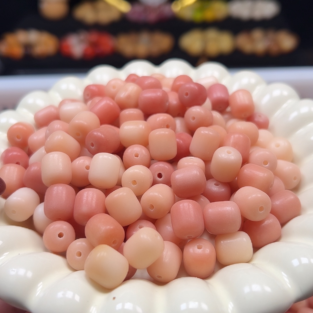 手串菩提根/象牙果卡12玫瑰粉年糕110颗