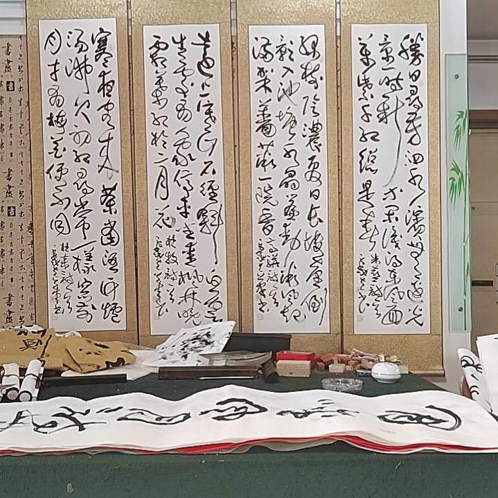 书法春夏秋冬。精裱起来