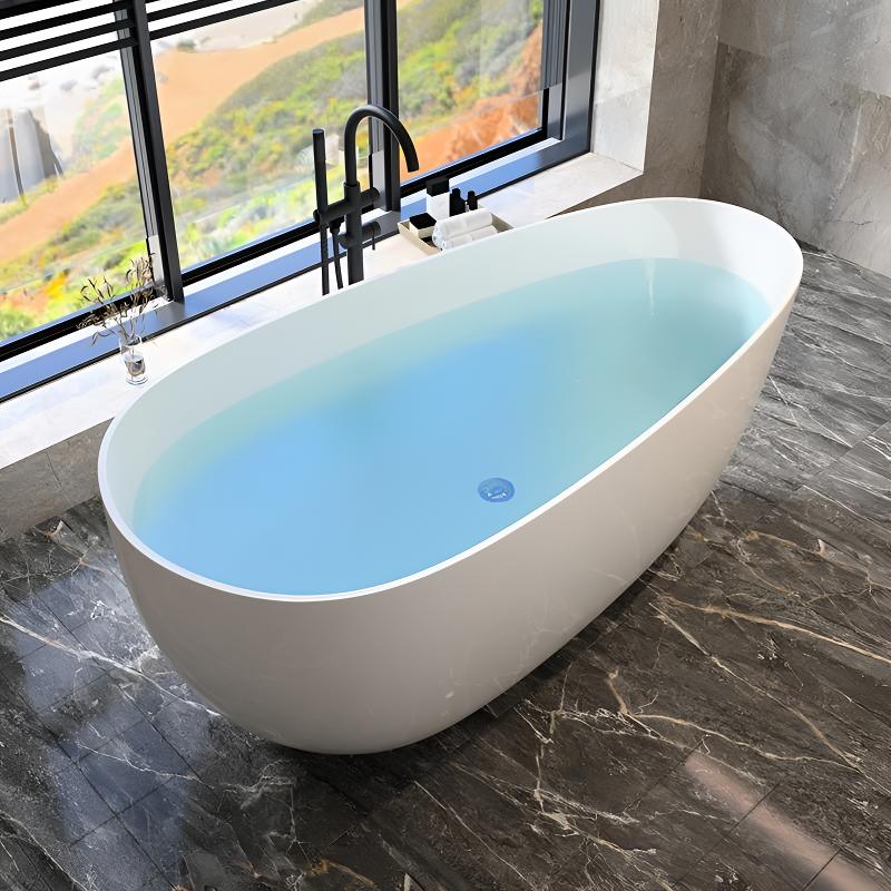 无缝一体水滴鸭蛋鹅蛋形亚克小户型独立薄边民宿酒店家用浴缸浴盆