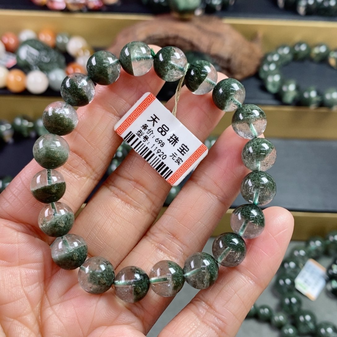 水晶手链未镶嵌绿幽灵手链11920