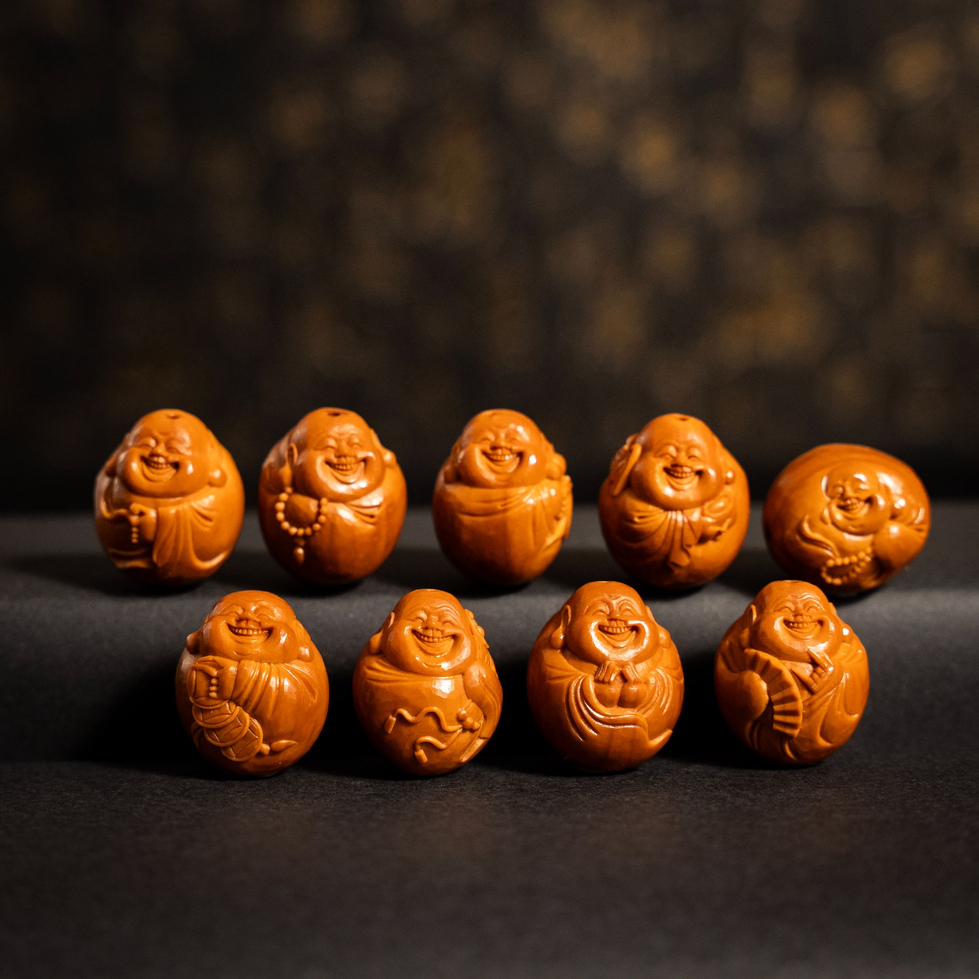 文鹏核雕【高金弥勒】【开心弥勒】2.0苏工手工雕刻纯刀铲福利款