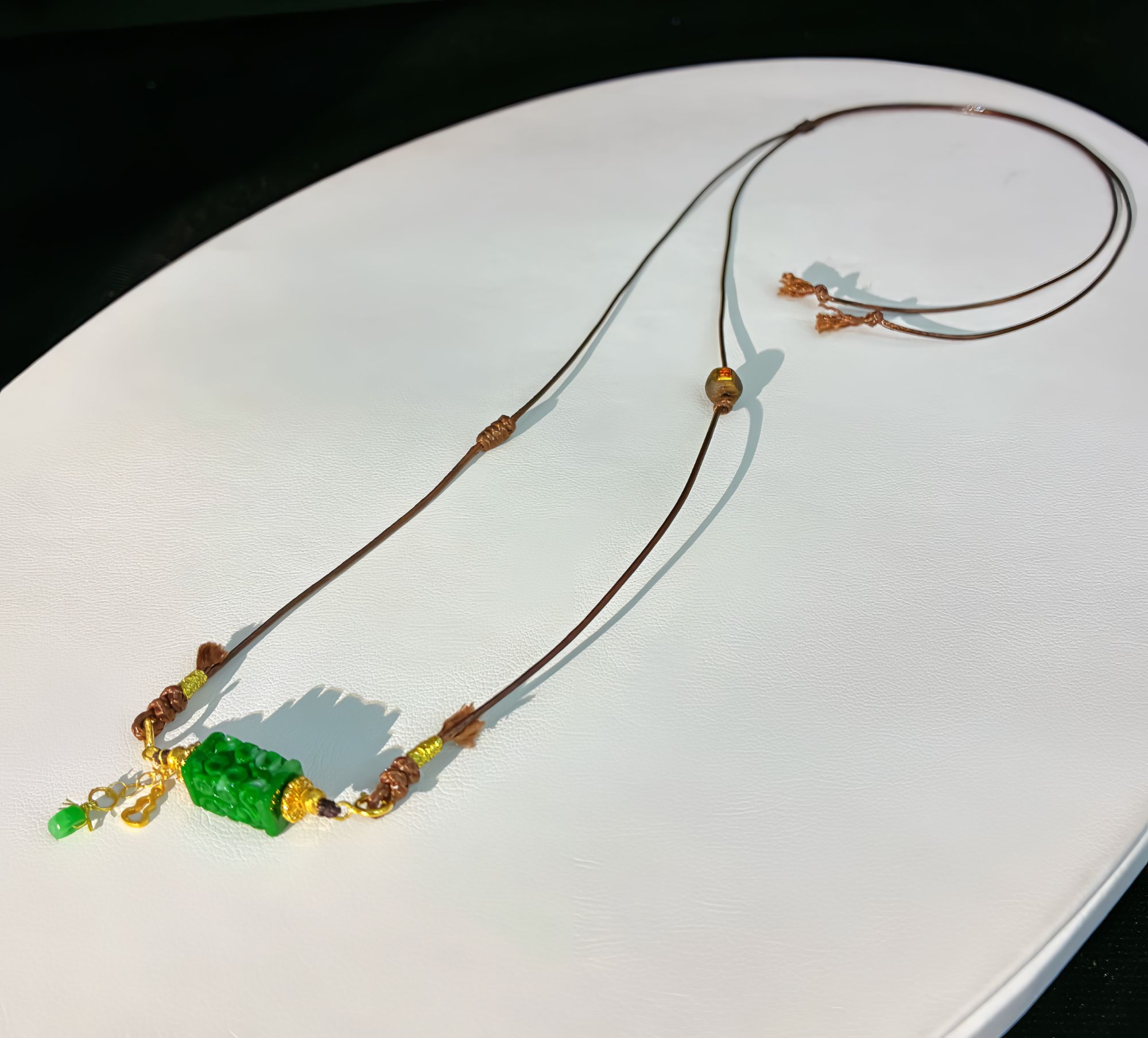 缅料翡翠 回纹方糖桶珠百搭绳  3309  多样性发一件